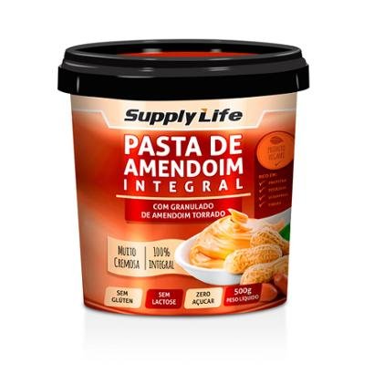 Pasta de Amendoim Integral com Granulado - Supply Life - 500g