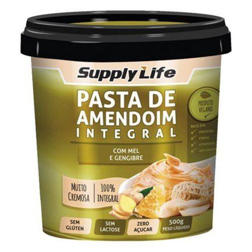 Pasta de Amendoim Integral Mel/gengibre 500g Supply Life
