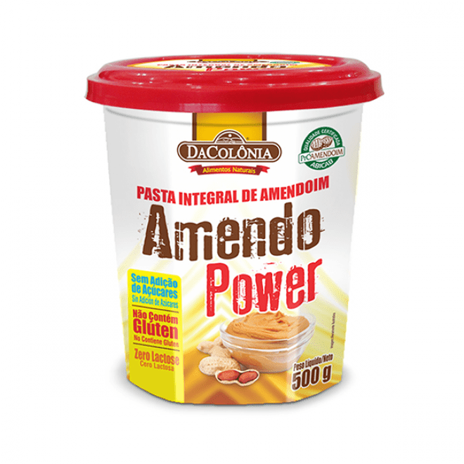 Pasta Integral de Amendoim Amendo Power 500G Dacolônia