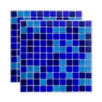 Pastilha de vidro Mescla Safira 30x30cm azul Royal Gres