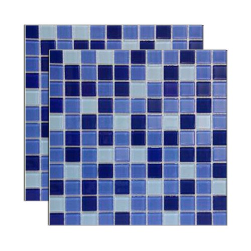 Pastilha de Vidro Miscelanea Placa 29,2X29,2Cm Azul e Branco Glass Mosaic Glass Mosaic