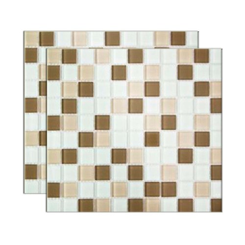 Pastilha de Vidro Miscelanea Placa 29,2X29,2Cm Bege e Marrom Glass Mosaic Glass Mosaic