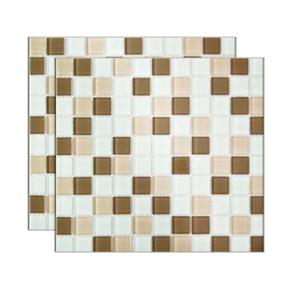 Pastilha de Vidro Miscelanea Placa 29,2x29,2cm Bege e Marrom Glass Mosaic Glass Mosaic