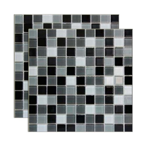 Pastilha de Vidro Miscelanea Placa 29,2X29,2Cm Preto e Branco Glass Mosaic Glass Mosaic