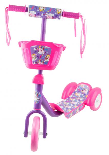 Tudo sobre 'Patinete Infantil 3 Rodas com Cesto Rosa - BBR Toys'
