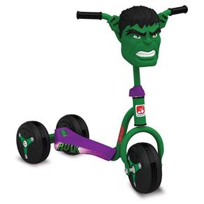 Patinete Infantil 3 Rodas Hulk Clássico Brinquedos Bandeirantes Verde