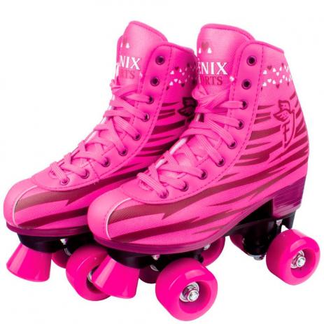 Patins 4 Rodas Clássico Rosa Menina 36 ao 37 Roller Skate - Fenix