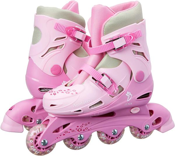 Patins Ajustável - com Acessórios - Rosa - Fenix - 30 a 33 - Fênix