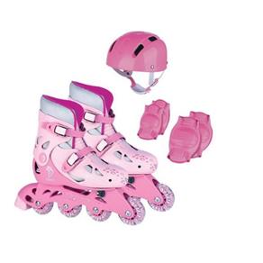 Patins In-Line Ajustavel Rosa 34 a 37 R.AD-01RS Fenix