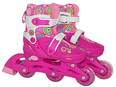 Patins Infanti Roller Feminino com Capacete e Acessórios 28-31 - Bbr Toys