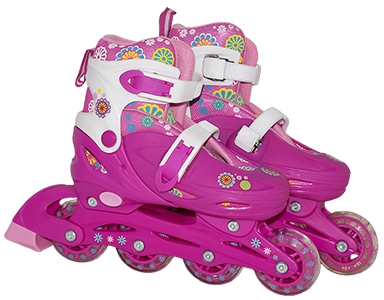 Patins Infantil Roller Feminino Capacete Acessórios 36-39 - Bbr Toys