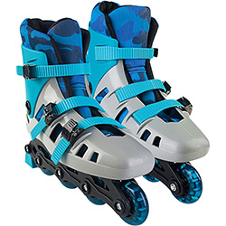 Patins Inline Boy Tamanho 39 - Cinza e Azul - Conthey Kids