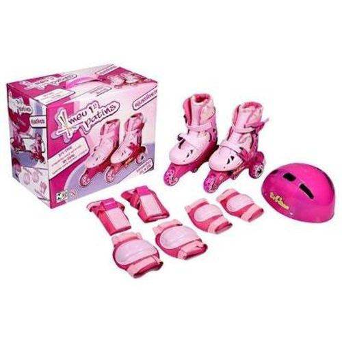 Tudo sobre 'Patins Roller Infantil 3 Rodas 30 a 33 C/ Kit Proteção Rosa Fênix'