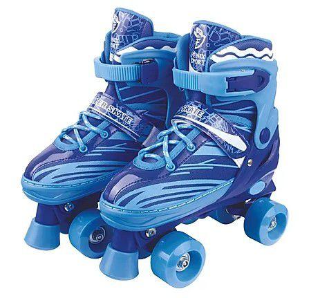 Patins Roller Skate Azul Ajustavel - FENIX