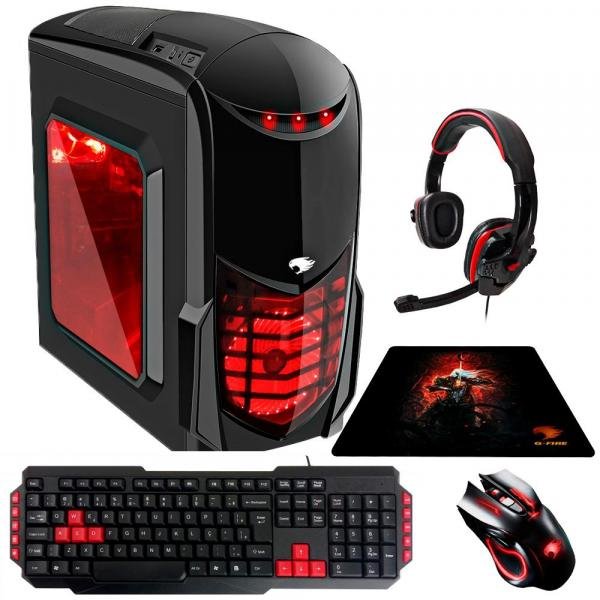 PC G-FIRE AMD A10 9700 8GB 1TB Radeon R7 2GB Integrada Computador Gamer GKAC HTG-280