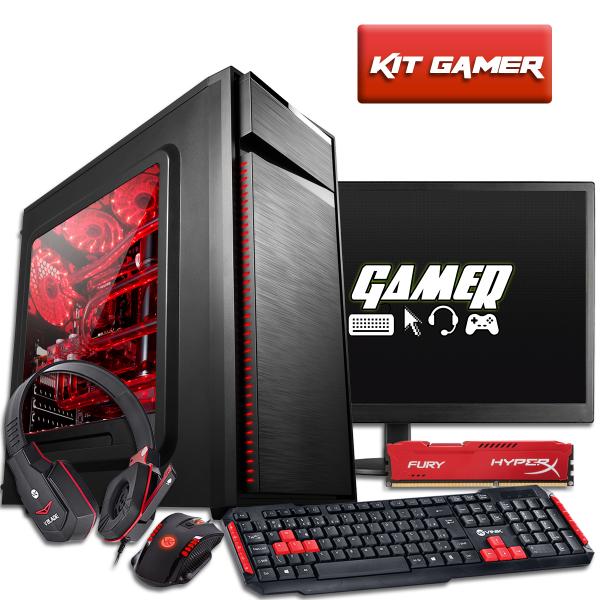 PC Gamer AMD A10 7860K 8GB Kingston Hyperx 500GB Radeon R7 128 Bits e Monitor FullHD 21.5 3green