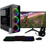 Pc Gamer com Monitor Led 24" Full Hd e Geforce Gtx 1050 2gb Intel Core I3 6gb Hd 500gb Fonte 500w Gabinete Rgb Easypc