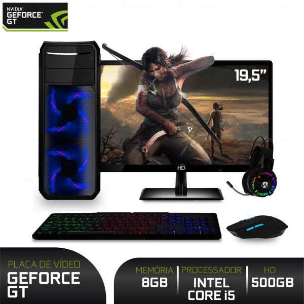 PC Gamer Completo com Monitor 19.5" Intel Core I5 8GB HD 500GB (Geforce GT 1030 2GB) EasyPC Player