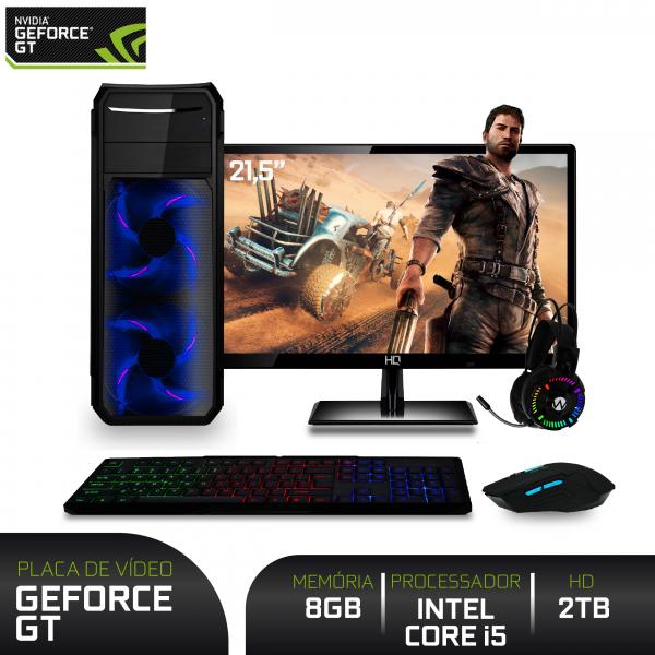PC Gamer Completo com Monitor Full HD 21.5" Intel Core I5 8GB HD 2TB (Geforce GT 1030 2GB) EasyPC Player