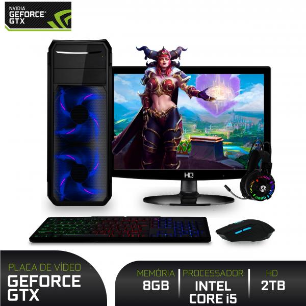 PC Gamer Completo com Monitor HDMI Intel Core I5 8GB HD 2TB (Geforce GTX Ti 4GB) EasyPC Player