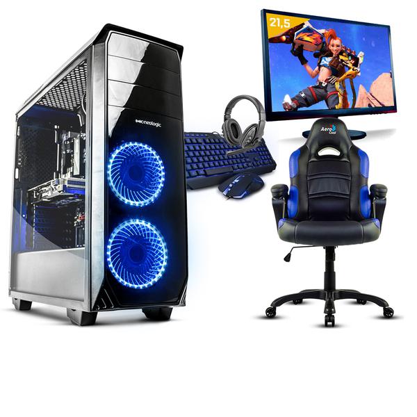 Pc Gamer Completo Neologic Nli80966 Intel G5400 8gb (geforce Gtx 1050 2gb) 1tb + Cadeira Gamer Blue