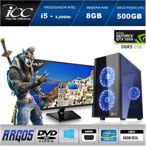PC Gamer ICC AG2581DWM19 Intel Core I5 3,2 Ghz 8GB 500gb GeForce GTX 1050 2GB DDR5 DVDRW Monitor LED 19,5" Windows 10