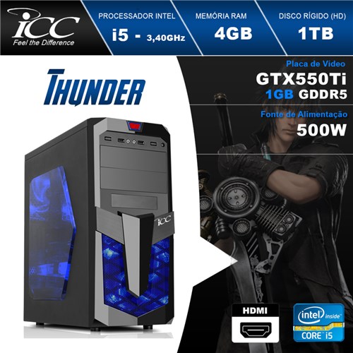 Pc Gamer Icc It2542s Intel Core I5 3,2 Ghz 4Gb (Geforce Gtx-550Ti 1Gb Ddr5 128Bits) 1Tb Hdmi Full Hd