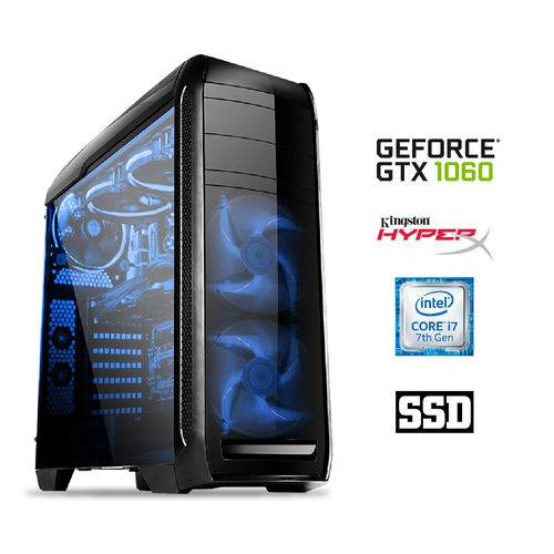 PC Gamer Intel Core I7 7700 8GB DDR4 Geforce GTX 1060 6GB HD 1TB e SSD 120GB 600W 3green