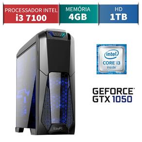 PC Gamer Moba Box Intel Core I3 7100 7ª Geração 4GB DDR4 Geforce GTX 1050 HD 1TB 500W EasyPC