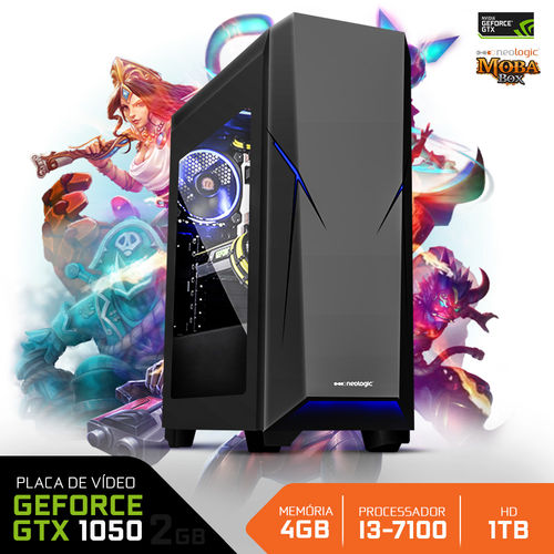 PC Gamer Neologic Moba Box NLI67210 Intel Core I3-7100 4GB (GeForce GTX 1050 2GB) 1TB Windows 7