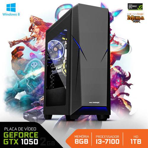 PC Gamer Neologic Moba Box NLI67215 Intel Core I3-7100 8GB (GeForce GTX 1050 2GB) 1TB Windows 8