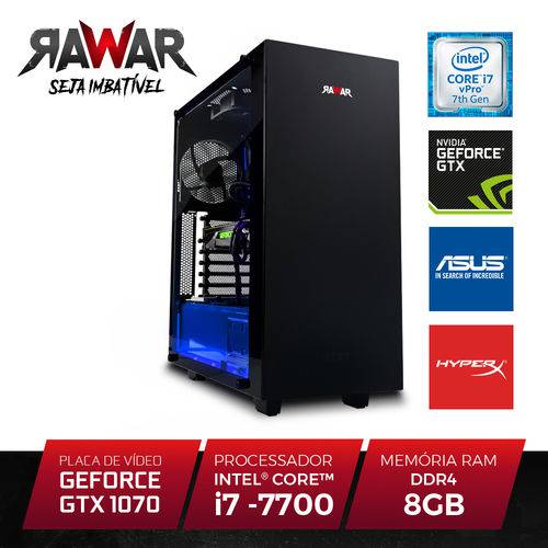PC Gamer Rawar RW258PAZ INTEL I7 7700 8GB (Geforce GTX1070 de 8GB) 1TB