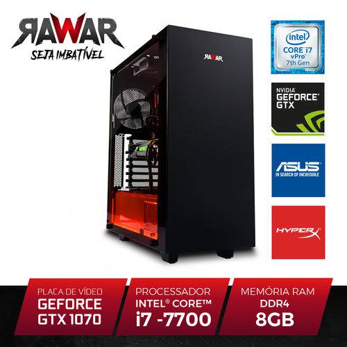 PC Gamer Rawar RW258PVM INTEL I7 7700 8GB (Geforce GTX1070 de 8GB) 1TB
