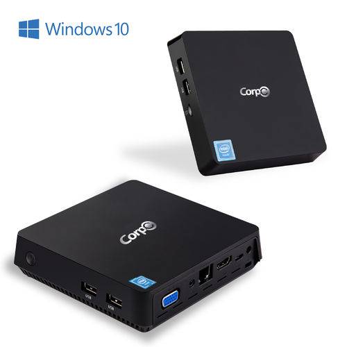 Pc Mini Corpc Box Intel Quad Core 4gb Ssd 32gb + HD 320gb Windows 10 Pro Wifi Bluetooth Hdmi Bivolt