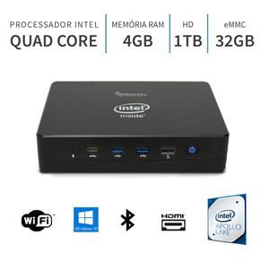 PC Mini Intel Quad Core 2.2Ghz 4GB Porta Serial Windows 10 32GB + 1TB WiFi Bluetooth HDMI 3green