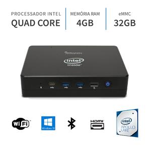PC Mini Intel Quad Core 2.2Ghz 4GB Porta Serial Windows 10 32GB WiFi Bluetooth HDMI 3green