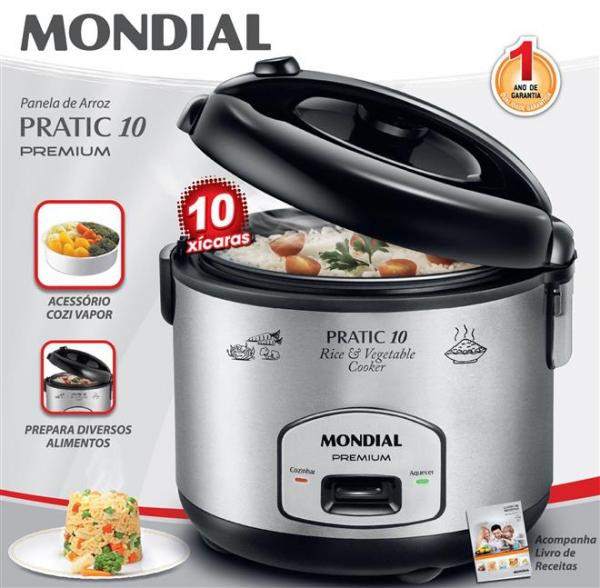 PE-01 - Panela Elétrica Pratic Rice Vegetables Cooker 10 Premium - Mondial