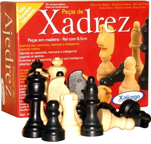 Peças para Xadrez em Madeira com Feltro - Xalingo Rei 8,5 Cm