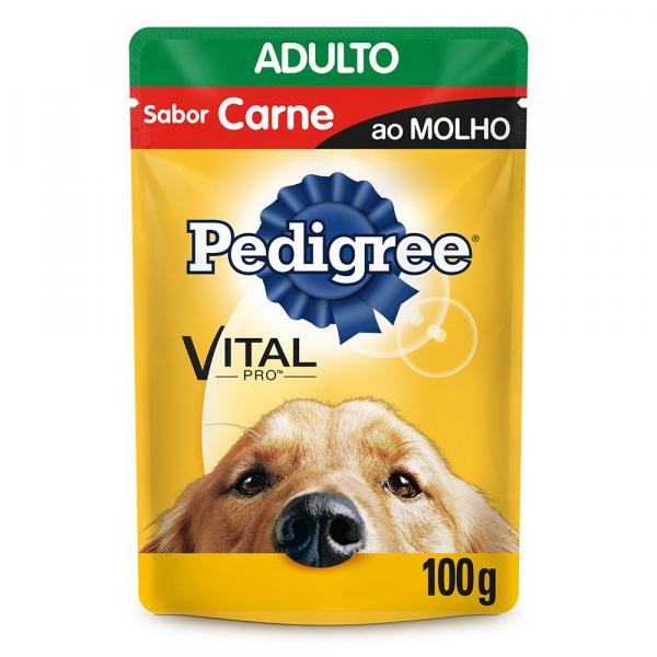 Pedigree Sachê Sabor Carne ao Molho para Cães Adultos 100g