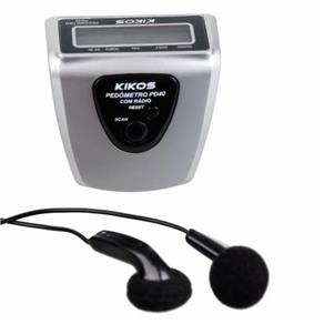 Pedômetro com Rádio FM e Relógio Digital Kikos PD40