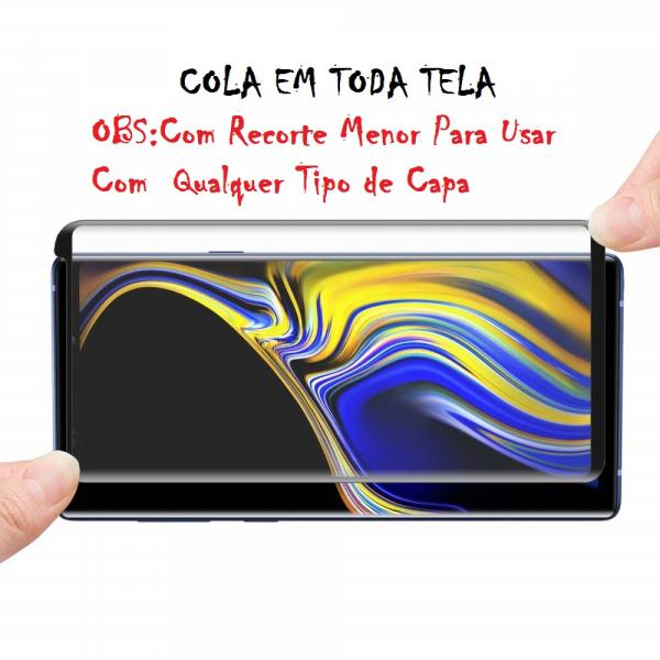 PelÃcula de Vidro 3D Galaxy Note 9 Tela Curva Cola na Tela Toda - M3