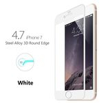 Película De Vidro Premium Com Bordas 3d Para Apple Iphone Iphone 7 (4.7) - Bordas Brancas