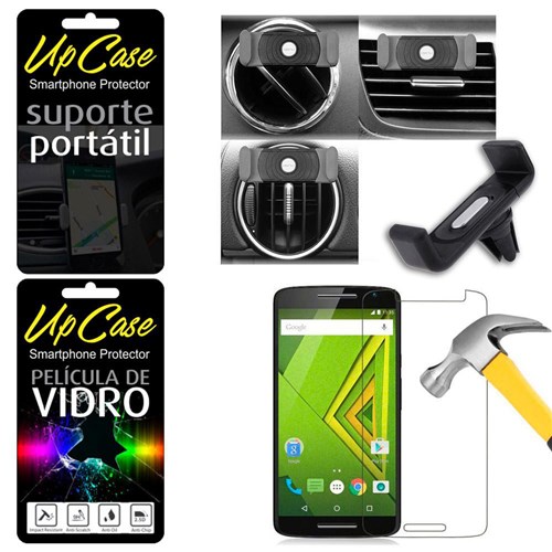 Tudo sobre 'Pelicula De Vidro Suporte Veicular Para Celular Motorola Moto X Play'