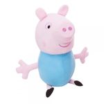 Pelúcia George - Peppa Pig - Cabeça de Vinil com Roupa Azul
