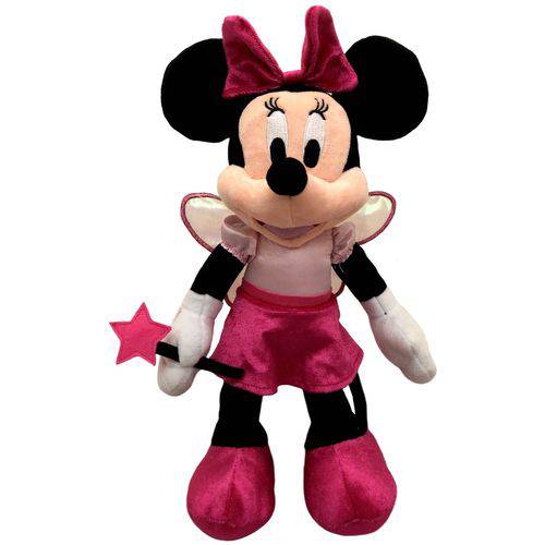 Pelúcia Minnie Mouse Fada Madrinha Rosa Disney - Long Jump