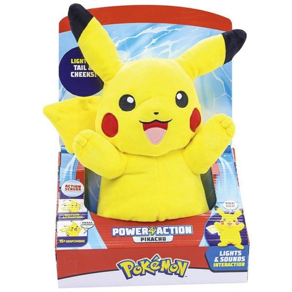 Pelúcia Pokémon Pikachu Power Action com Luz e Som - DTC