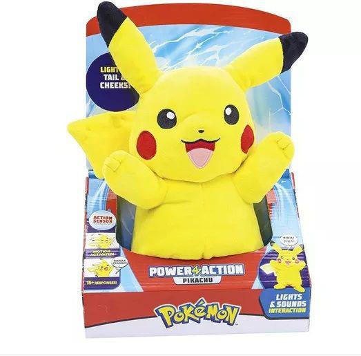 Pelúcia Pokémon Pikachu Power Action com Luz e Som - Dtc