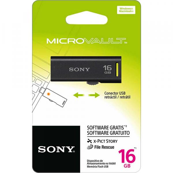 Pen Drive 16GB Flash USB USM16GR/BM Preto SONY - Sony
