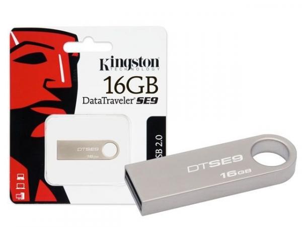 Pen Drive 16GB Kingston USB 2.0 Datatraveler SE9 Prata DTSE9H/16GB