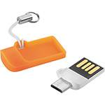 Pen Drive 16GB Multilaser Dual USB - Branco/Laranja